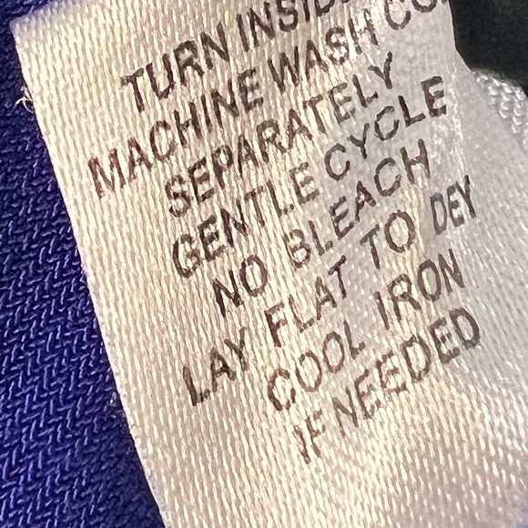 FOR CYNTHIA Electric Blue Sleeveless Blouse Layered Built in Cami w/Draping L - Picture 5 of 9